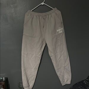 White Fox Boutique Tan Jogger Track Pants